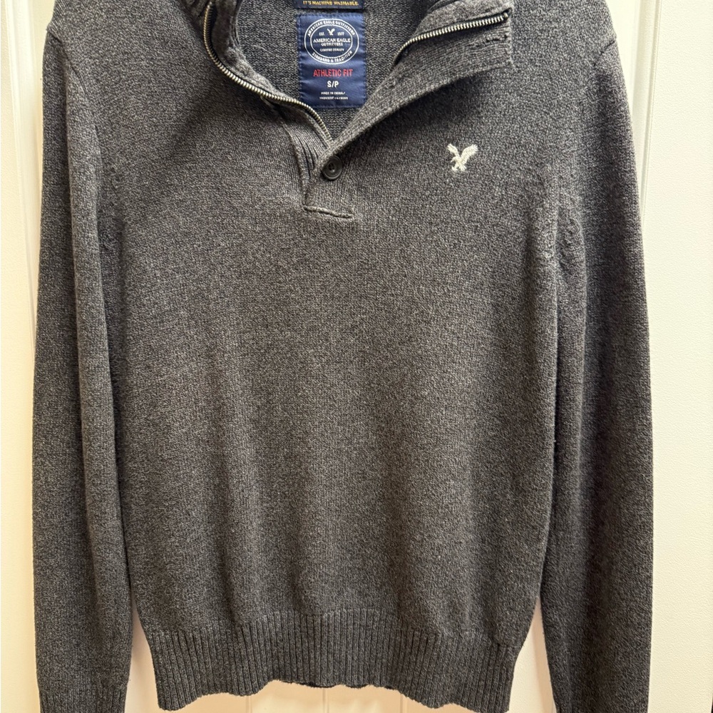 Vintage American Eagle Crewneck Sweater Men’s Size Small EUC Zip/Button Neck